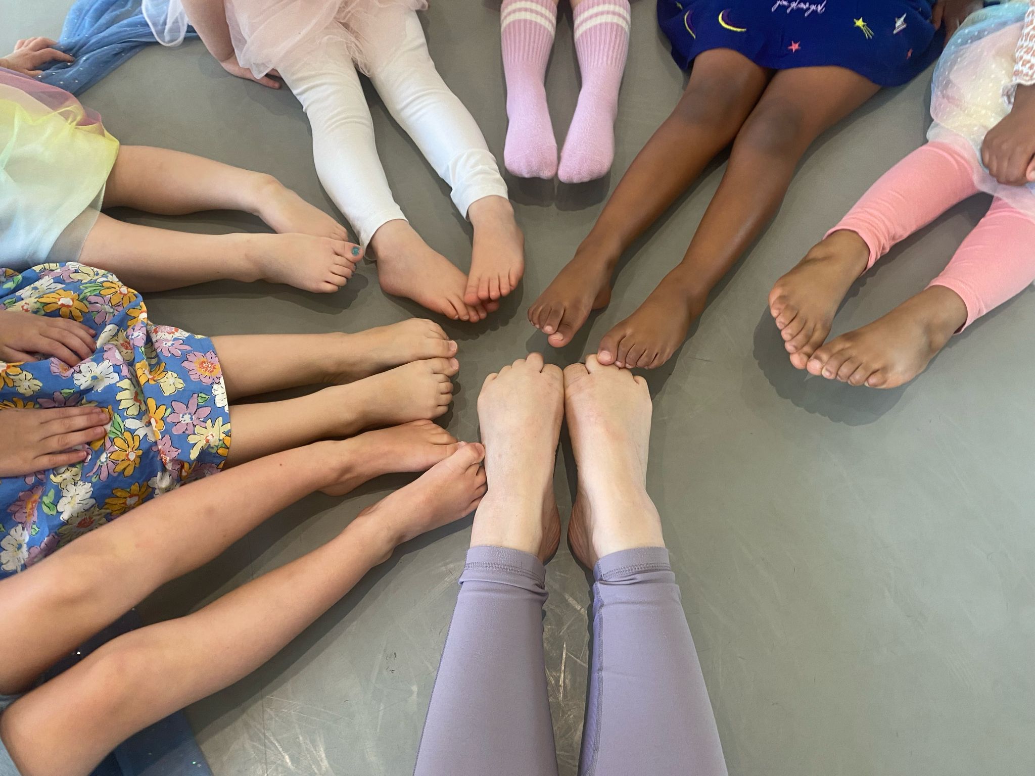 Feet in a circle during cool-down