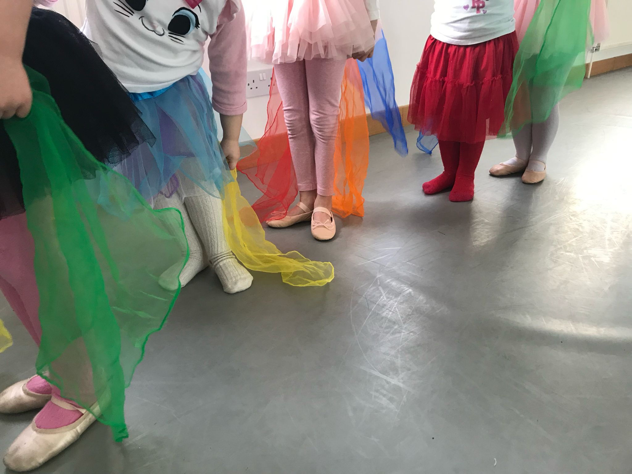 Colourful scarf play activity